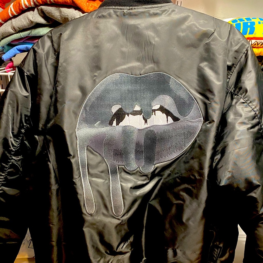 Kylie Cosmetics Lips Satin Bomber Jacket